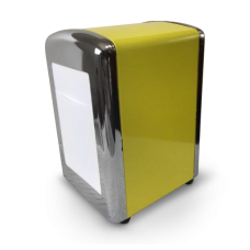 Porta Guardanapo Design em Aço Pintado e Cromado - Amarelo